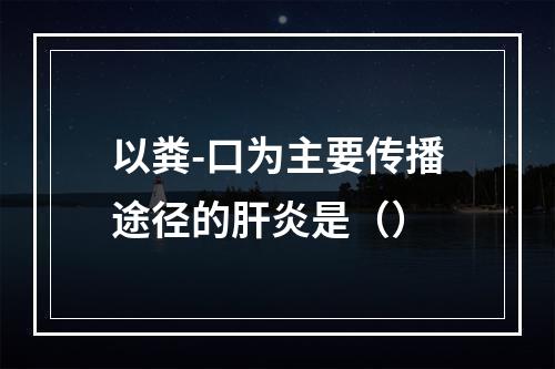 以粪-口为主要传播途径的肝炎是（）