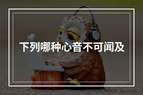 下列哪种心音不可闻及