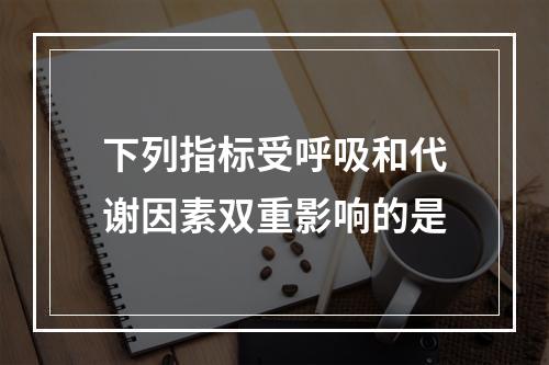 下列指标受呼吸和代谢因素双重影响的是