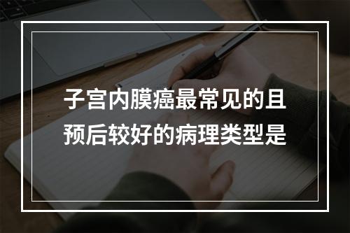 子宫内膜癌最常见的且预后较好的病理类型是