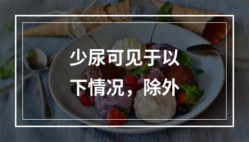 少尿可见于以下情况，除外