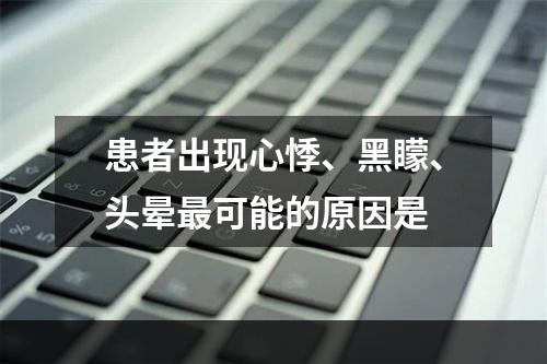 患者出现心悸、黑矇、头晕最可能的原因是