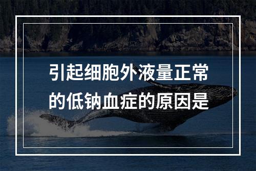 引起细胞外液量正常的低钠血症的原因是