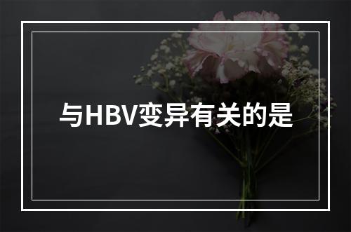 与HBV变异有关的是