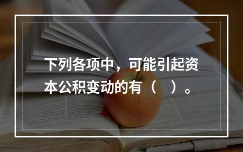 下列各项中，可能引起资本公积变动的有（　）。