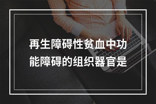 再生障碍性贫血中功能障碍的组织器官是