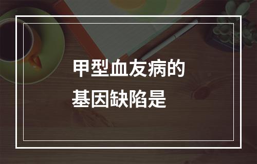 甲型血友病的基因缺陷是