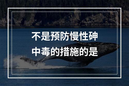 不是预防慢性砷中毒的措施的是