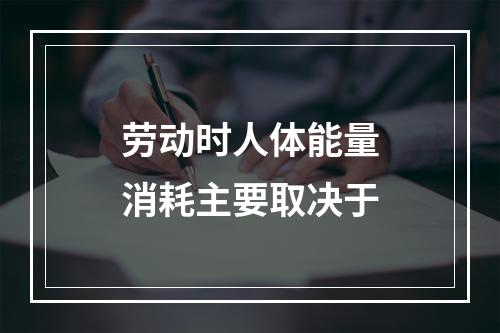 劳动时人体能量消耗主要取决于