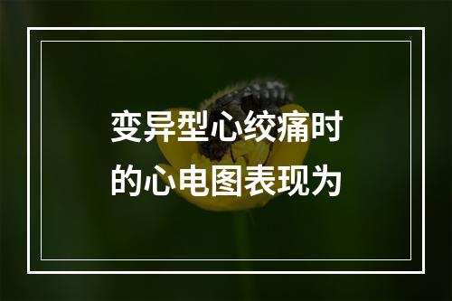 变异型心绞痛时的心电图表现为