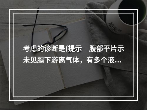 考虑的诊断是(提示　腹部平片示未见膈下游离气体，有多个液平面