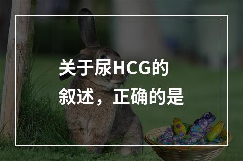 关于尿HCG的叙述，正确的是