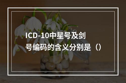 ICD-10中星号及剑号编码的含义分别是（）