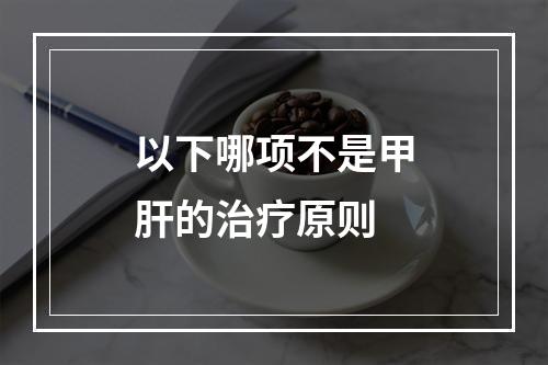 以下哪项不是甲肝的治疗原则