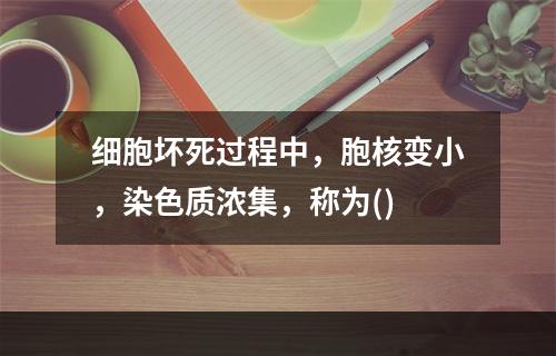 细胞坏死过程中，胞核变小，染色质浓集，称为()