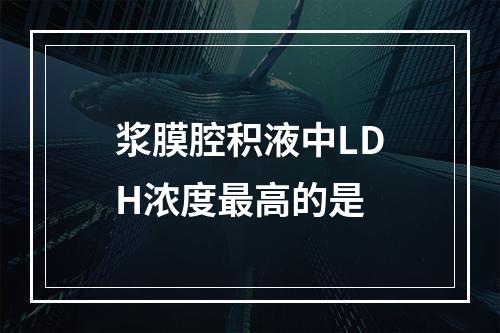 浆膜腔积液中LDH浓度最高的是