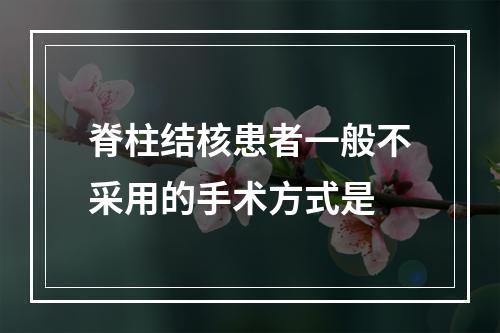 脊柱结核患者一般不采用的手术方式是