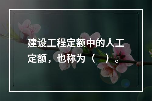 建设工程定额中的人工定额，也称为（　）。