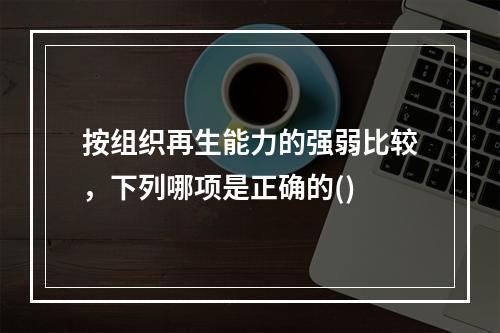 按组织再生能力的强弱比较，下列哪项是正确的()