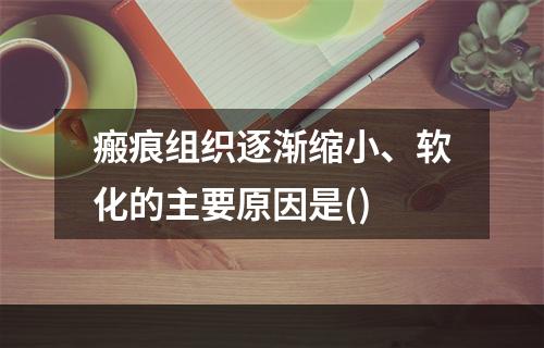 瘢痕组织逐渐缩小、软化的主要原因是()