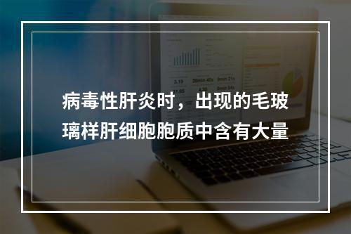 病毒性肝炎时，出现的毛玻璃样肝细胞胞质中含有大量