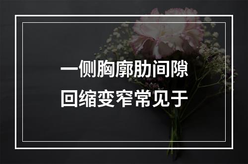 一侧胸廓肋间隙回缩变窄常见于