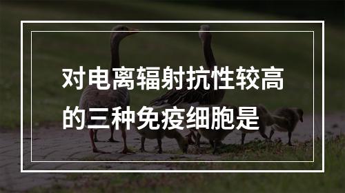 对电离辐射抗性较高的三种免疫细胞是