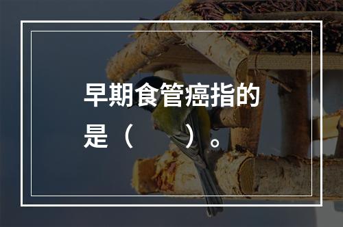 早期食管癌指的是（　　）。