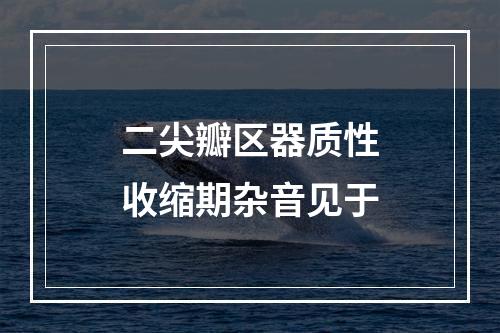 二尖瓣区器质性收缩期杂音见于