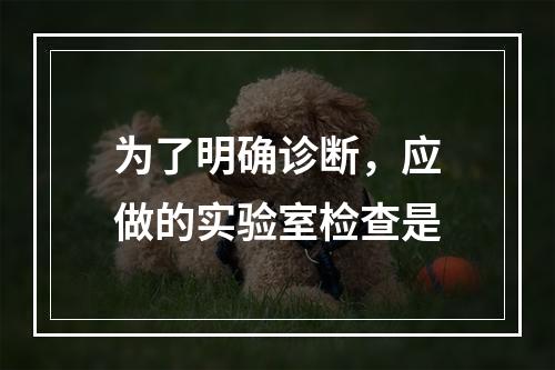 为了明确诊断，应做的实验室检查是