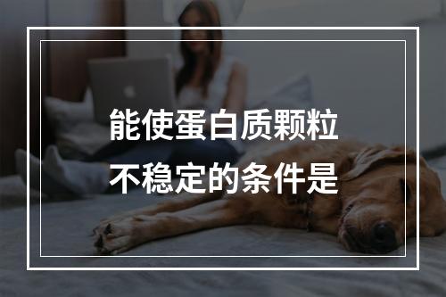 能使蛋白质颗粒不稳定的条件是