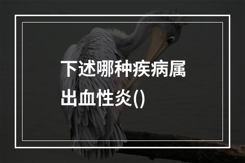 下述哪种疾病属出血性炎()