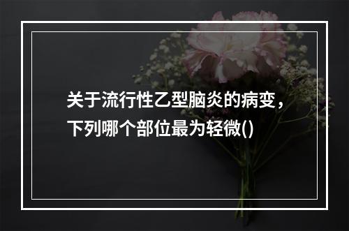 关于流行性乙型脑炎的病变，下列哪个部位最为轻微()