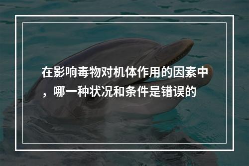 在影响毒物对机体作用的因素中，哪一种状况和条件是错误的