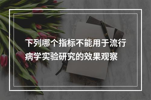 下列哪个指标不能用于流行病学实验研究的效果观察