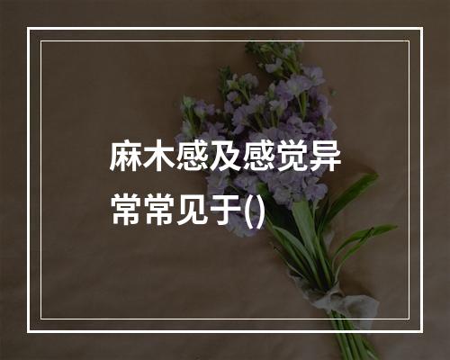 麻木感及感觉异常常见于()