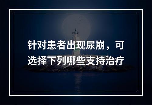 针对患者出现尿崩，可选择下列哪些支持治疗