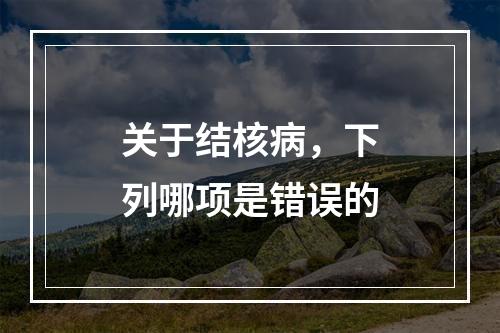 关于结核病，下列哪项是错误的