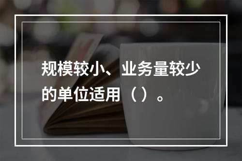 规模较小、业务量较少的单位适用（ ）。