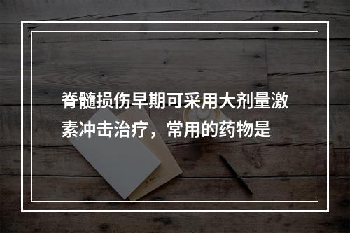 脊髓损伤早期可采用大剂量激素冲击治疗，常用的药物是