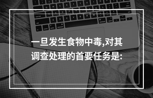 一旦发生食物中毒,对其调查处理的首要任务是: