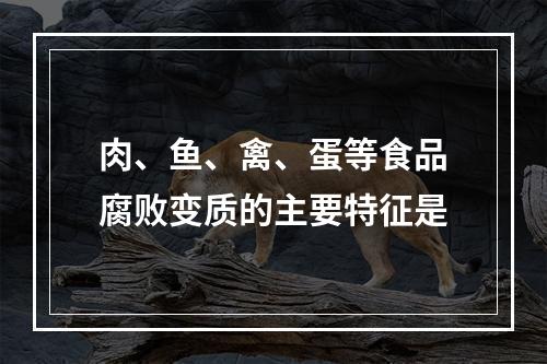 肉、鱼、禽、蛋等食品腐败变质的主要特征是