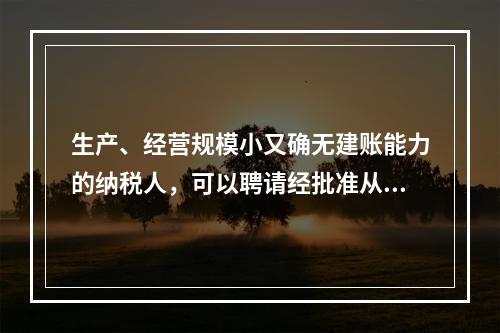 生产、经营规模小又确无建账能力的纳税人，可以聘请经批准从事会