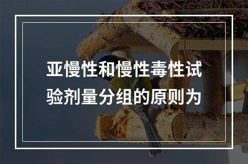 亚慢性和慢性毒性试验剂量分组的原则为