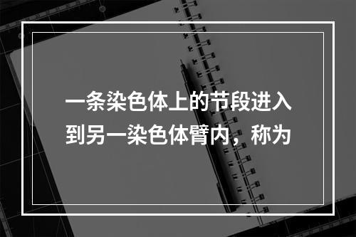 一条染色体上的节段进入到另一染色体臂内，称为