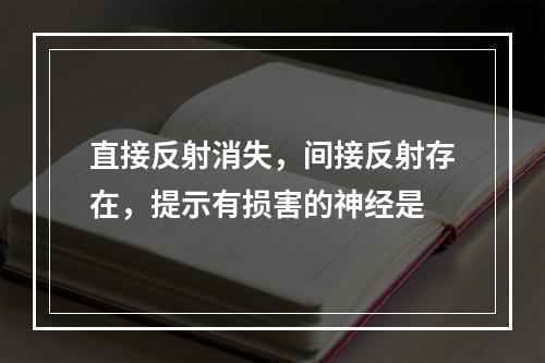 直接反射消失，间接反射存在，提示有损害的神经是