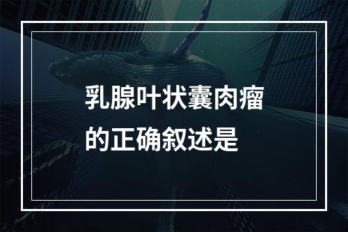 乳腺叶状囊肉瘤的正确叙述是