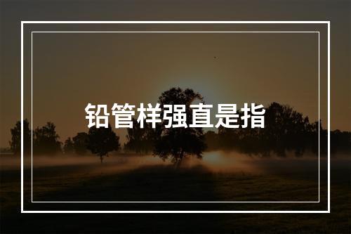 铅管样强直是指