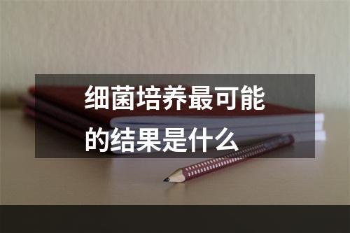 细菌培养最可能的结果是什么