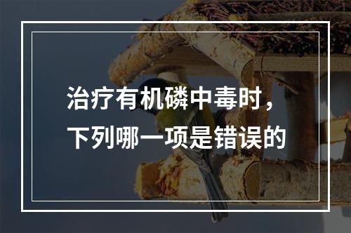 治疗有机磷中毒时，下列哪一项是错误的